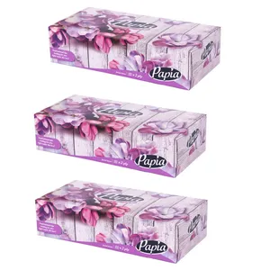 دستمال کاغذی 100 برگ پاپیا مدل شکوفه گیلاس مجموعه 3 عددی