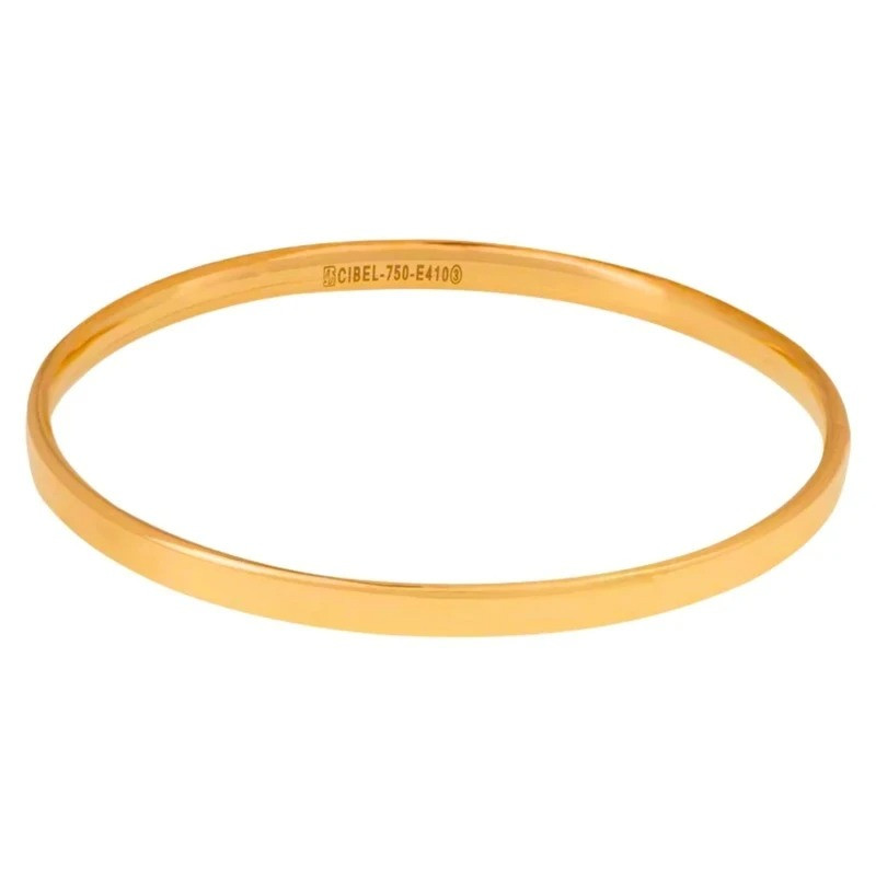 النگو طلا کم اجرت 18 عیار زنانه طلای صداقت مدل آینه ای ساده سایز 3