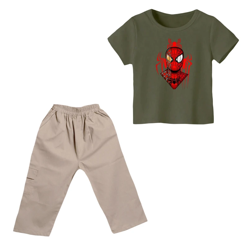 ست تی شرت و شلوارک پسرانه مدل مرد عنکبوتی کد 7