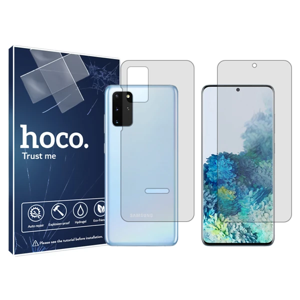محافظ صفحه نمایش شفاف هوکو مدل HyGEL  مناسب برای گوشی موبایل سامسونگ Galaxy S20 Plus 5G به همراه محافظ پشت گوشی