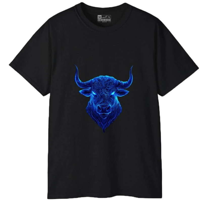 تی‌شرت آستین کوتاه مردانه پاد آفرین مدل حیوانات گاو میش کد 1858