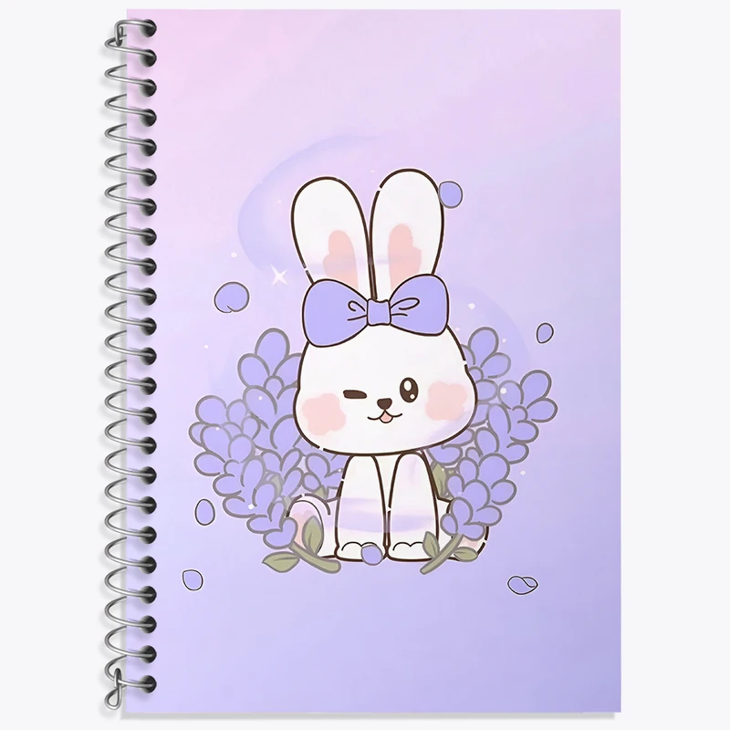 دفتر زبان 50 برگ خندالو مدل سه خط طرح خرگوش کیوت کد N4134