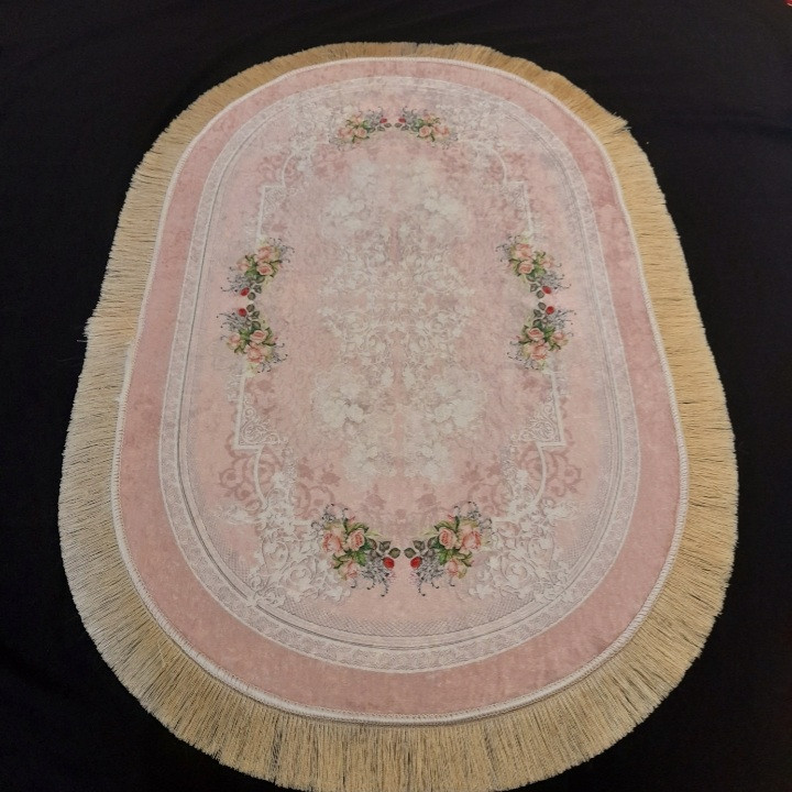 فرش پارچه ای مدل بیضی کد W 1