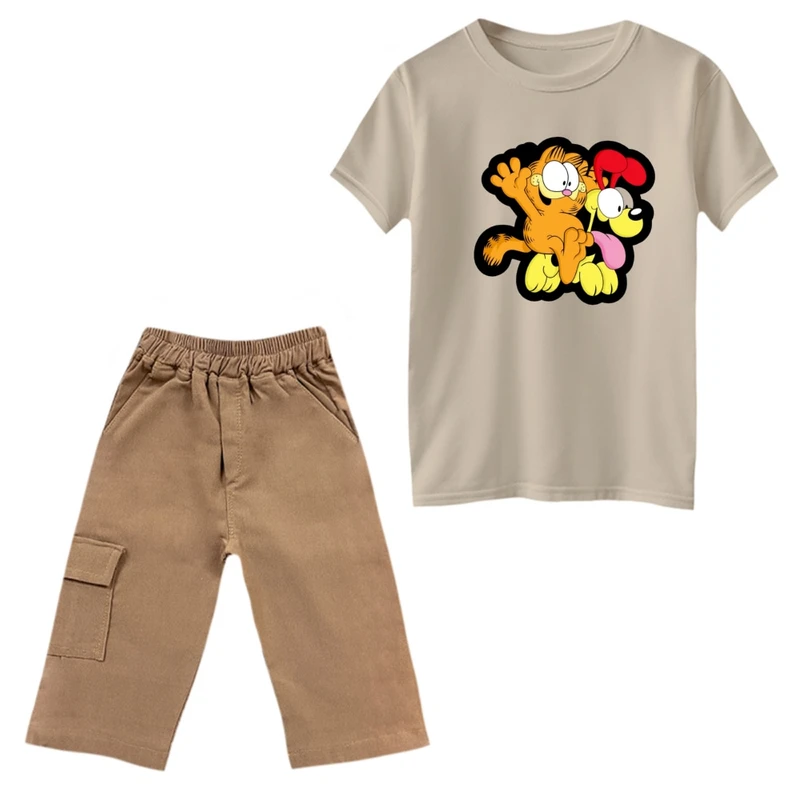 ست تی‌شرت و شلوارک پسرانه مدل گارفیلد کد 15