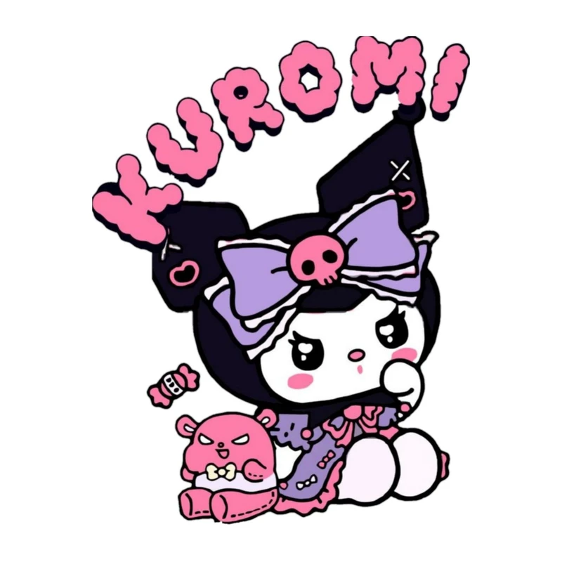 استیکر پارچه و لباس پاد آفرین مدل کارتونی کورومی kuromi کد 379