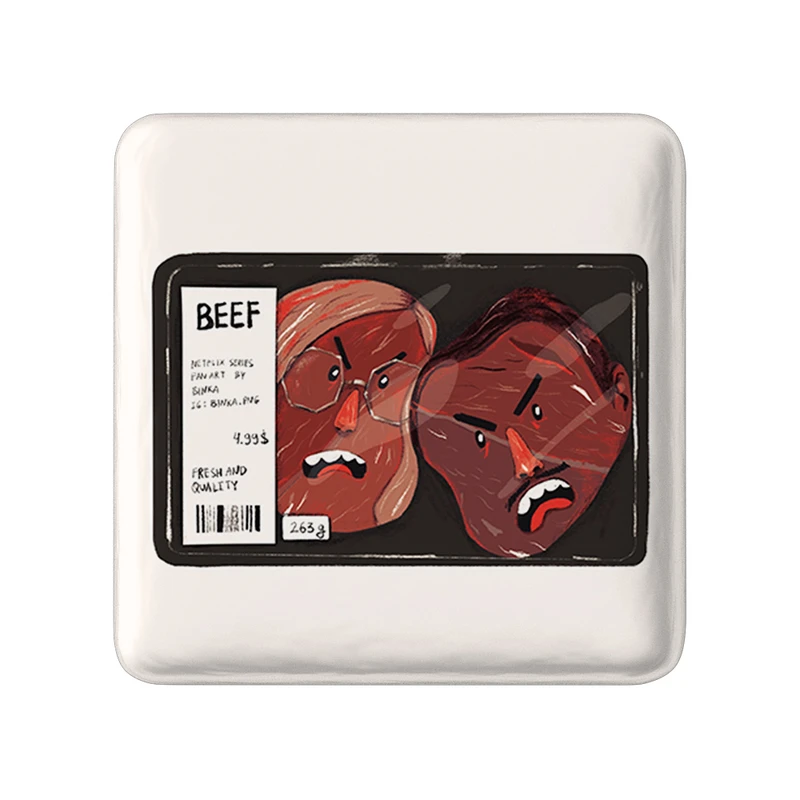 مگنت خندالو طرح سریال بیف Beef مدل مربعی کد 29992