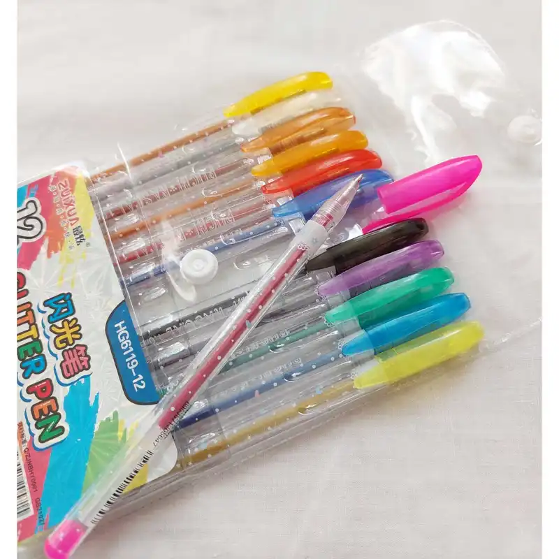 خودکار مدل اکلیلی Glitter pen بسته 12 عددی