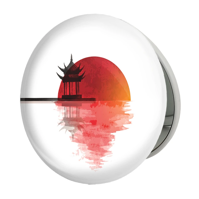 آینه جیبی خندالو طرح پرچم ژاپن مدل تاشو کد 20643 