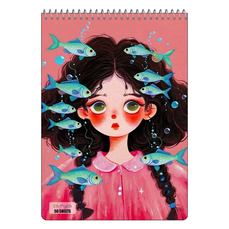 دفتر نقاشی 50 برگ سیمی کارنیکا طرح دختر هنرمند Artistic Girl کد 92999