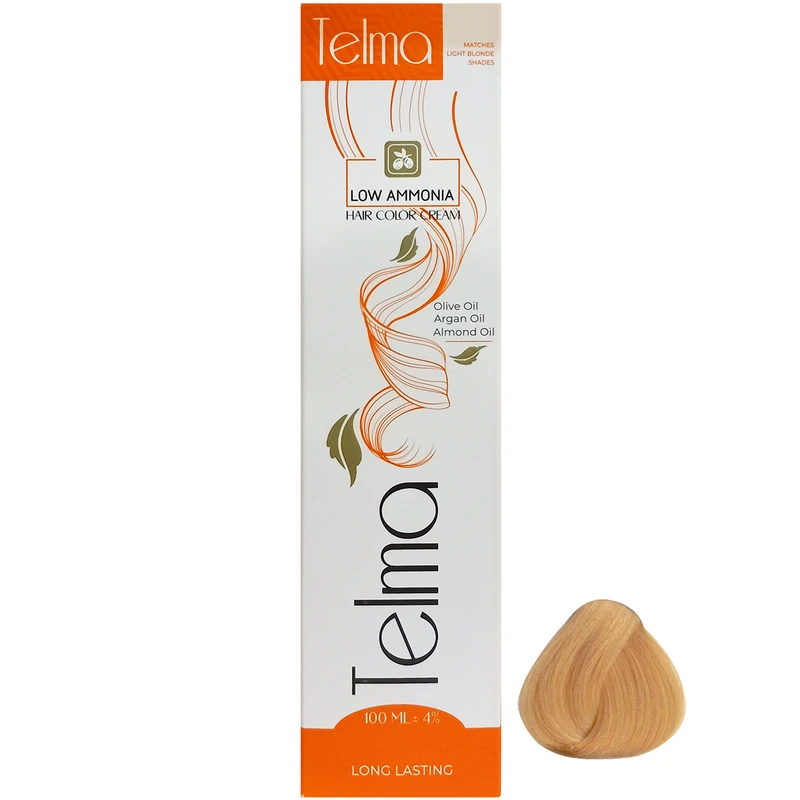 رنگ مو تلما مدل Low Ammonia شماره 8.3 حجم 100 میلی لیتر رنگ بلوند طلایی روشن
