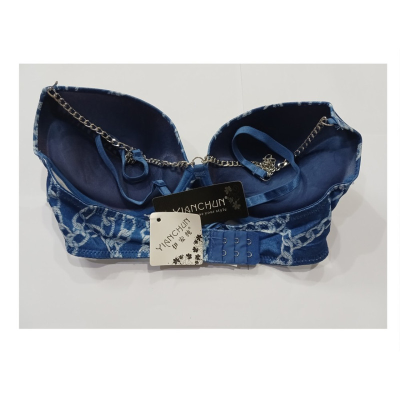 ست شورت و سوتین زنانه مدل زنجیری رنگ ابی