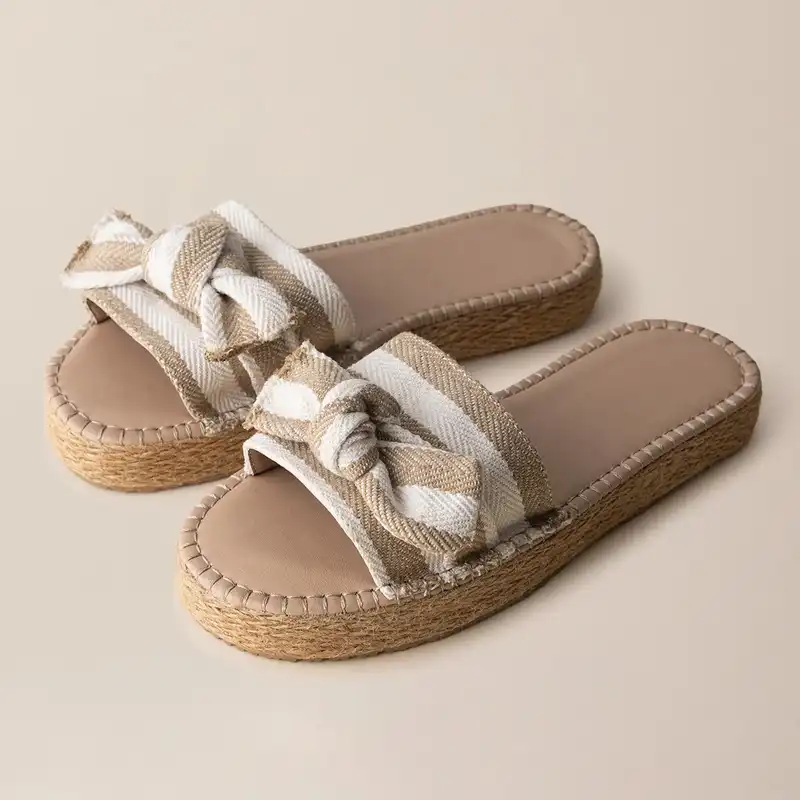 دمپایی زنانه مادام کوکو مدل Lier bej