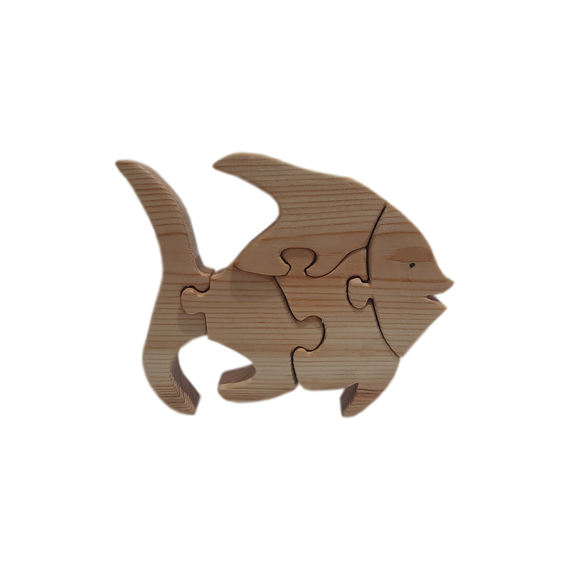اسباب بازی چوبی مدل ماهی پازلی