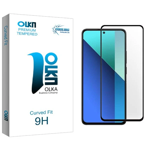 محافظ صفحه نمایش شیشه ای کولینگ مدل Olka FullGlue مناسب برای گوشی موبایل شیائومی Redmi Note 13 Pro 4G