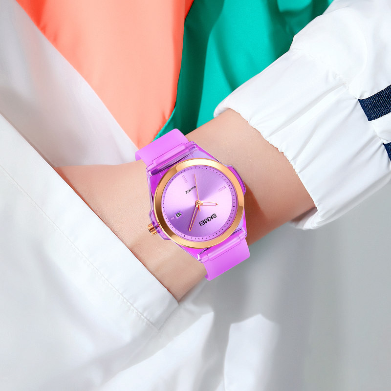 ساعت مچی عقربه ای دخترانه اسکمی مدل بند سیلیکون sk1