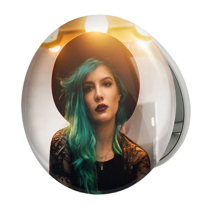 آینه جیبی خندالو طرح هالزی Halsey مدل تاشو کد 19106 