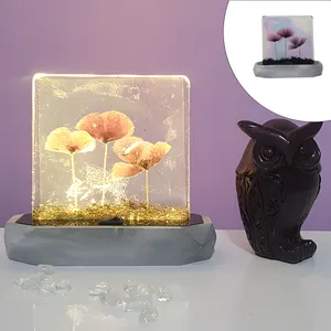 چراغ رومیزی رزینی طرح گل شقایق