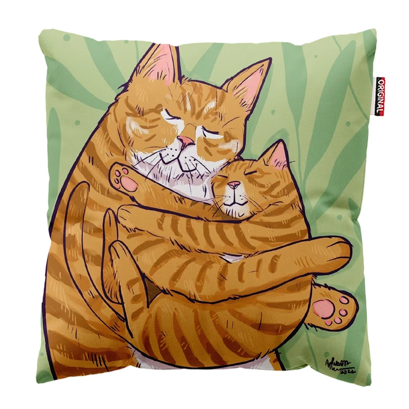 کوسن پاد آفرین مدل گربه کیوت بامزه فانتزی کد PK301663 سایز 30*30 سانتی متر