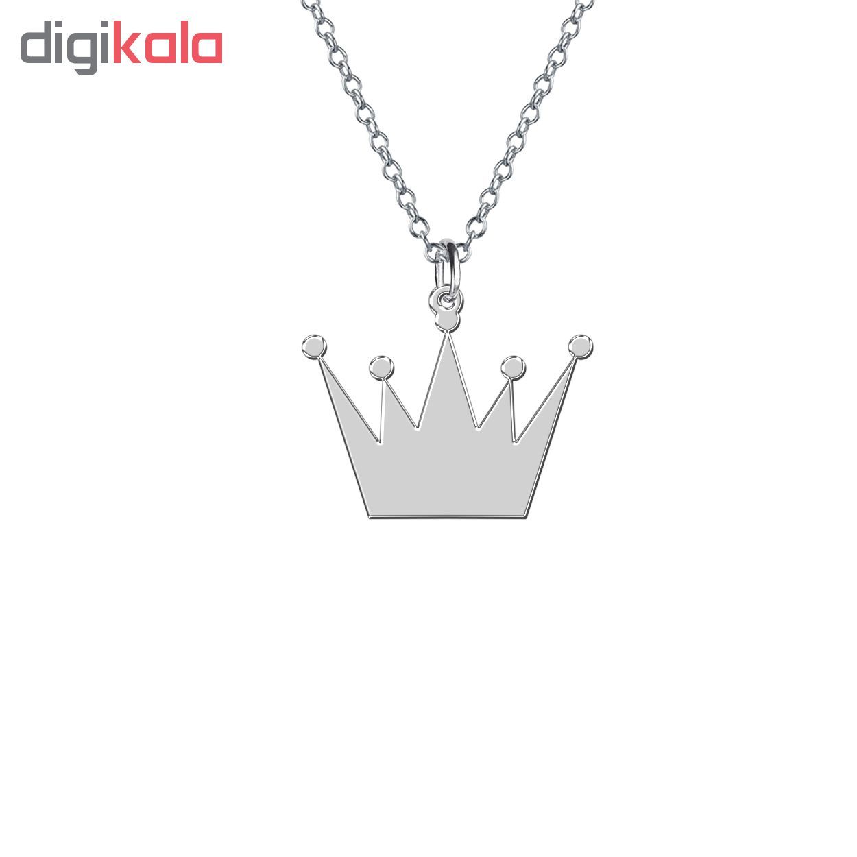 گردنبند نقره زنانه ترمه 1 طرح تاج کد E599 -  - 2