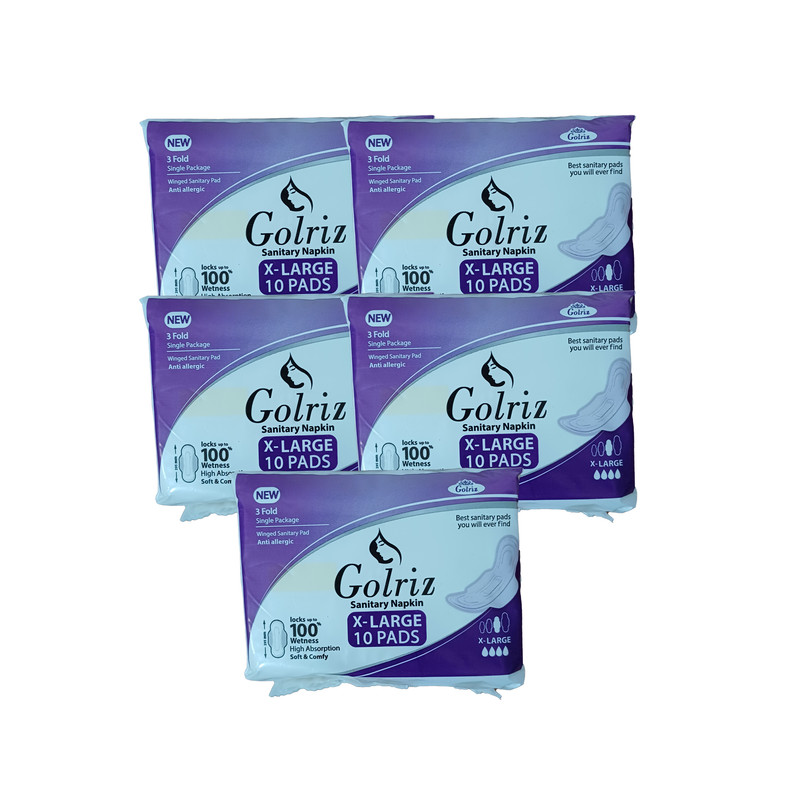 نوار بهداشتی گلریز مدل C10 سایز خیلی بزرگ مجموعه 5 عددی نوار بهداشتی گلریز مدل C10 سایز خیلی بزرگ مجموعه 5 عددی