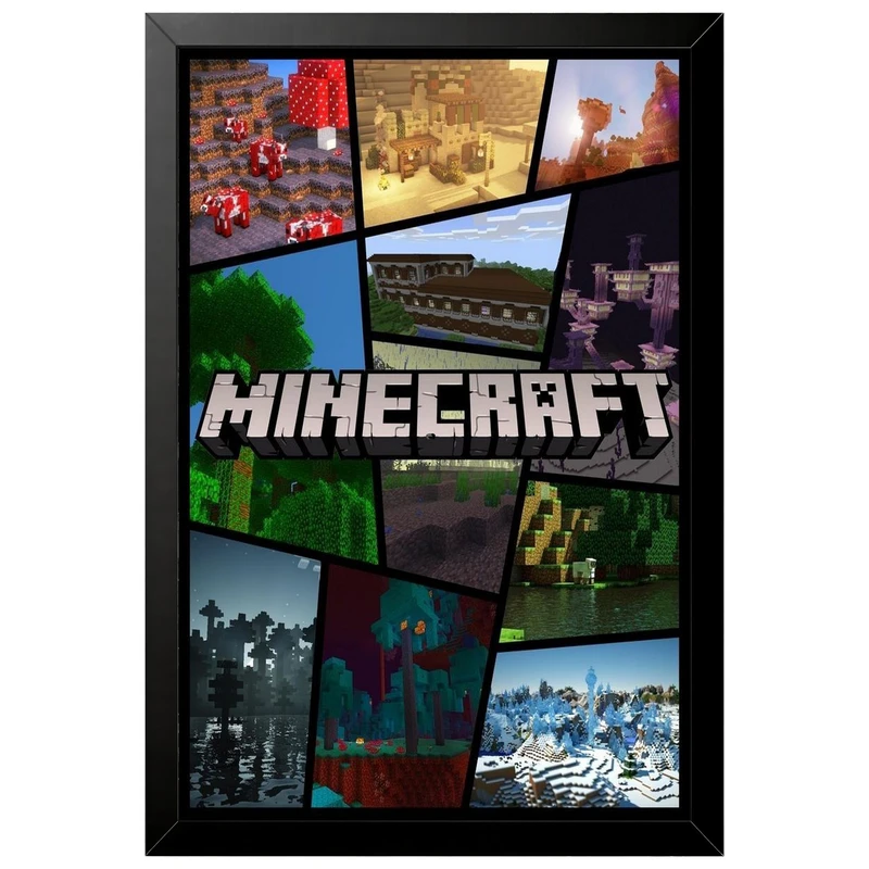 تابلو بکلیت طرح گیمینگ ماینکرفت Minecraft مدل B-po2273 فریم مشکی