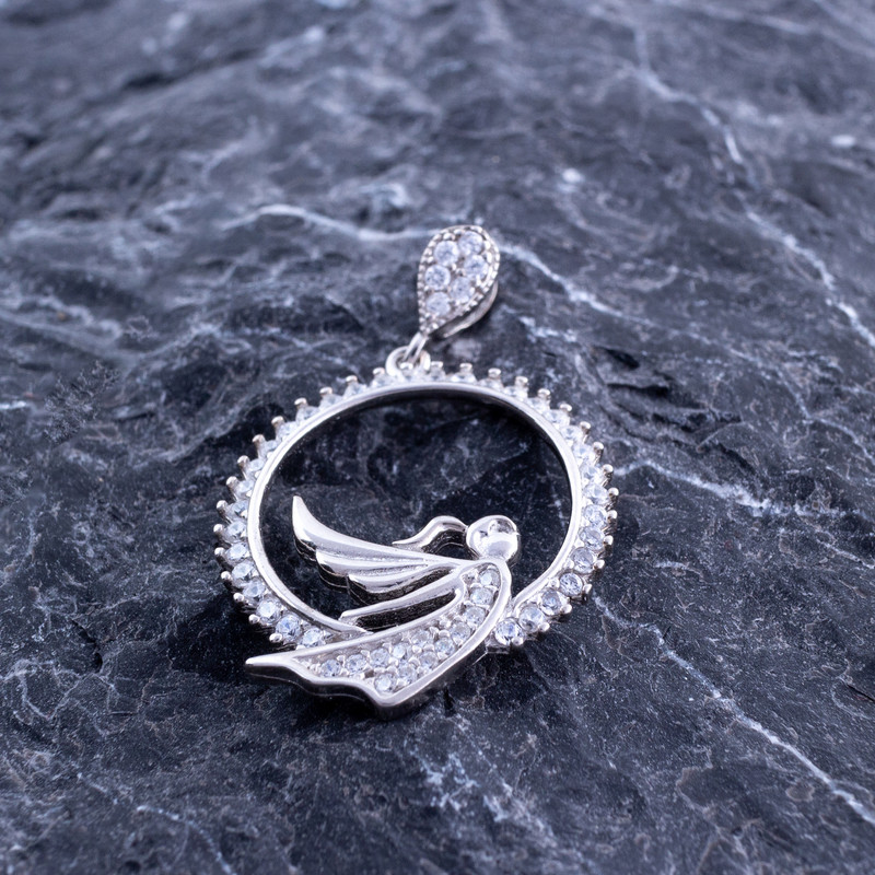 آویز گردنبند نقره زنانه مدل آنجل AMT_M091