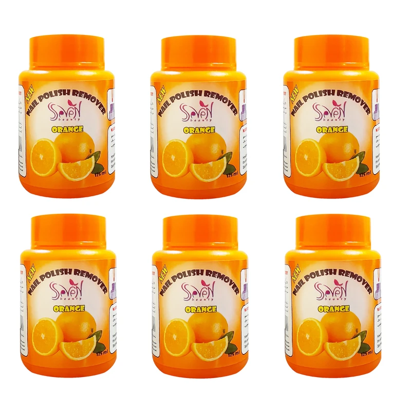 لاک پاک کن اس سون بیوتی مدل پرتقال اسفنجی حجم 125 میلی لیتر مجموعه 6 عددی