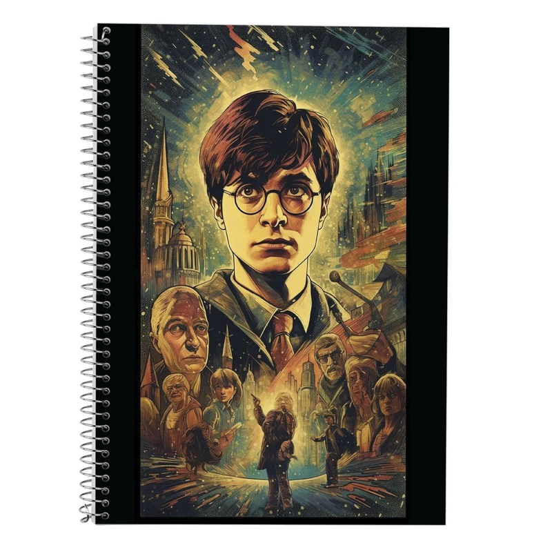 دفتر زبان 50 برگ مدوپد مدل دوخط طرح هری پاتر harrypotter کد DF10296