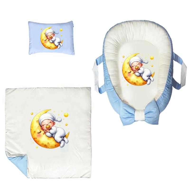 سرویس خواب 3 تکه نوزاد پادآفرین مدل گارد محافظ طرح ماه کد PG002  