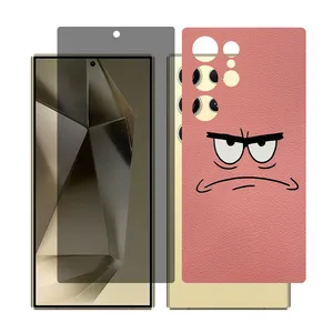 Glass Together model privacy screen protector for Samsung Galaxy S22 Ultra mobile phone with back cover sticker