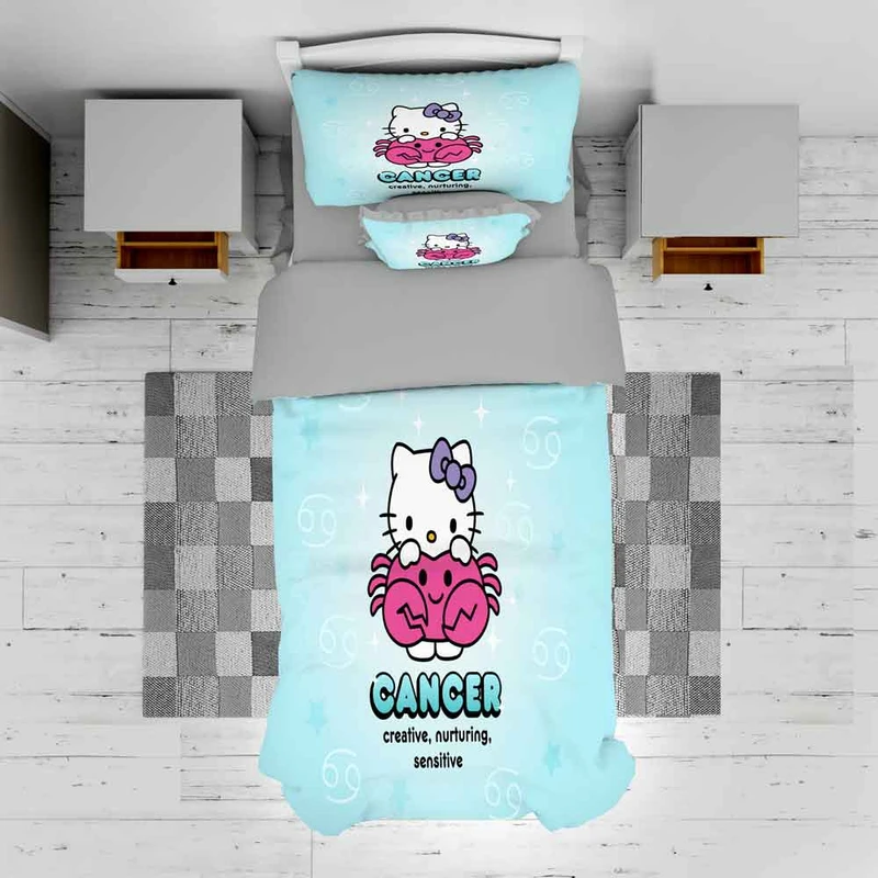 سرویس روتختی مدل کیتی کارتونی TXY626 یک نفره 5 تکه