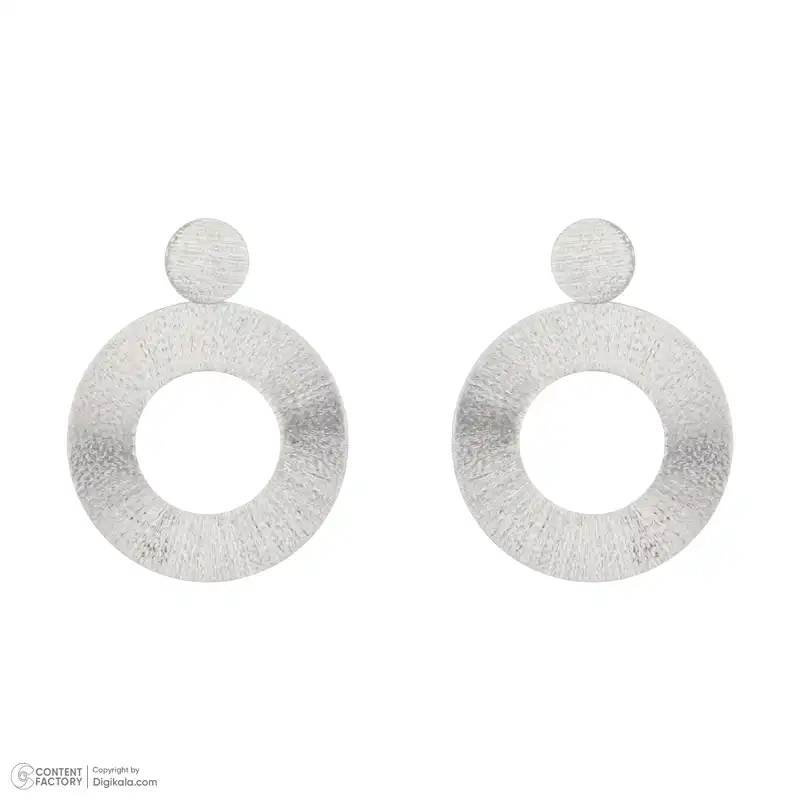 گوشواره نقره زنانه مدل لیزر کات شاین 04110