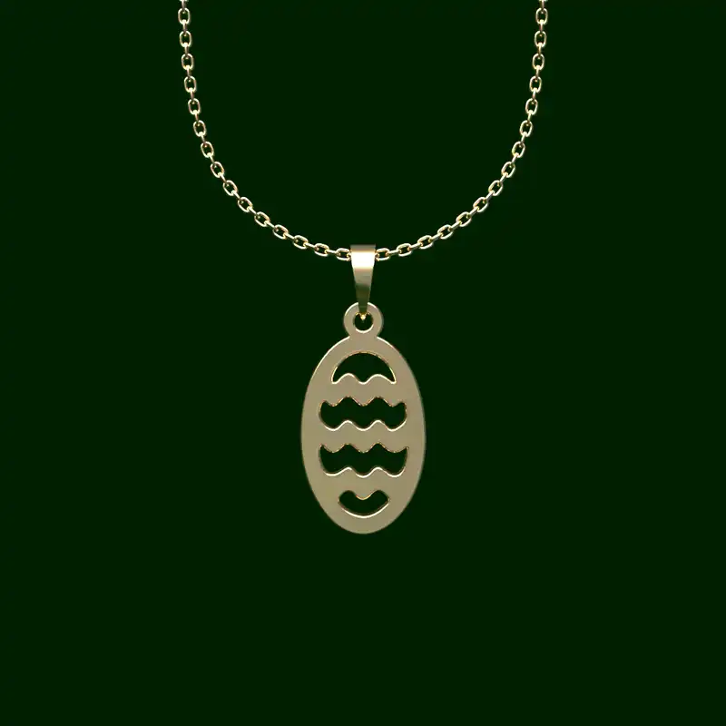 گردنبند طلا 18 عیار زنانه مدوپد مدل بیضی کد PP2-1-1126