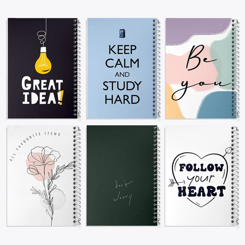 دفتر نقاشی 50 برگ خندالو طرح انگیزشی کد 848 مجموعه 6 عددی