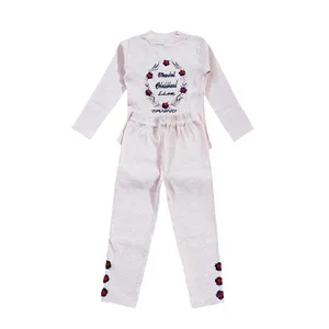  ست تی شرت و شلوار دخترانه مدل کبریتی کد SA136