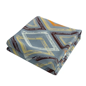روکش لحاف خانه سفید مدل هندسی یک نفره سایز 220x160 سانتی متر