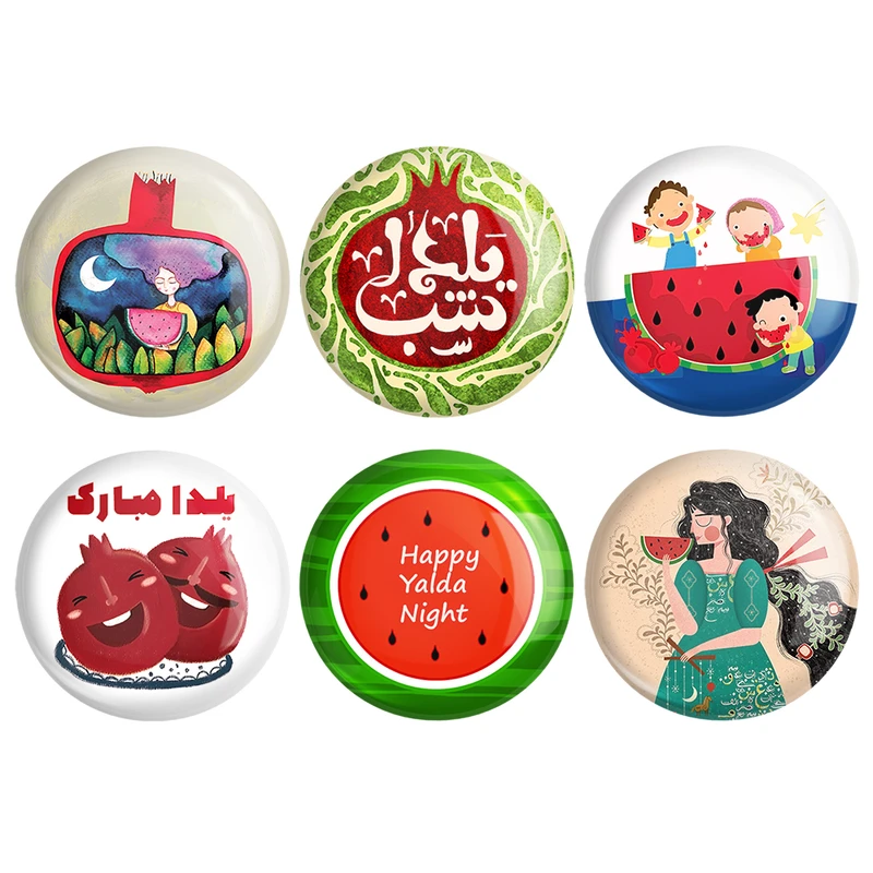 مگنت خندالو طرح شب یلدا کد 1201A مجموعه 6 عددی