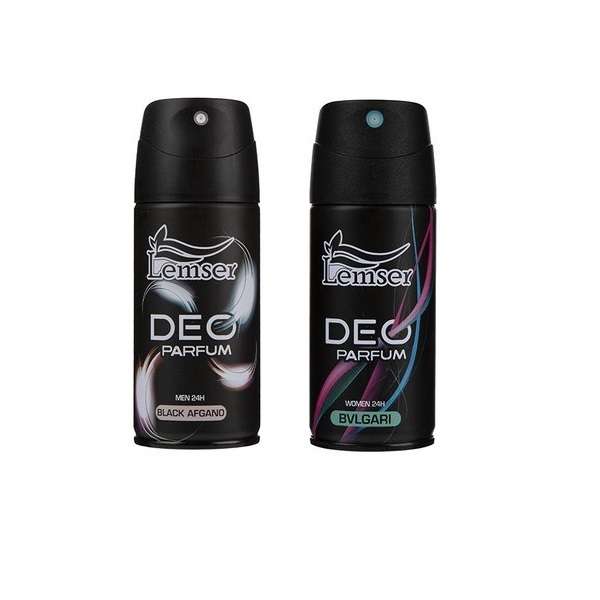 اسپری لمسر مدل BLACK AFGANO BVLGARI حجم 150 میلی لیتر مجموعه دو عددی