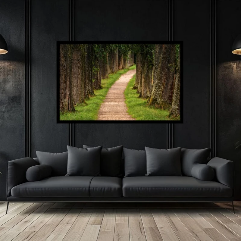 تابلو بکلیت طرح طبیعت و جنگل  جاده جنگلی مدل B-bu5226