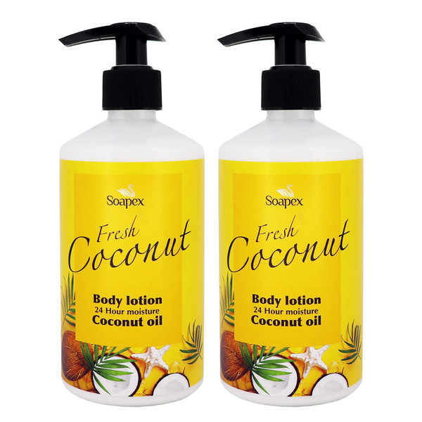 لوسیون بدن سوپکس مدل Coconut oil حجم 350 میلی لیتر مجموعه 2 عددی