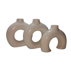 گلدان سنگی طرح دونات بسته ۳ عددی