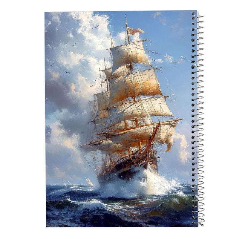 دفتر ژورنال نویسی 50 برگ مدوپد مدل نقطه ای طرح کشتی کد DF15121