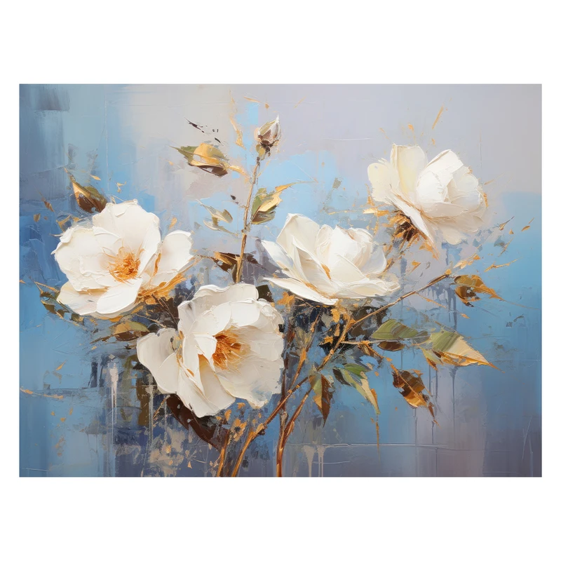 فرش پارچه‌ای مدل فرشینه طرح نقاشی گل رز کد AR3059746