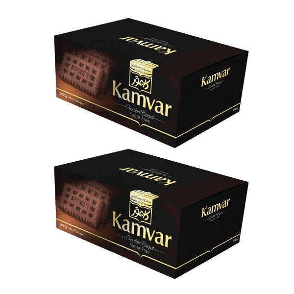 بیسکویت کاکائویی بدون قند کامور - 360 گرم بسته 2 عددی