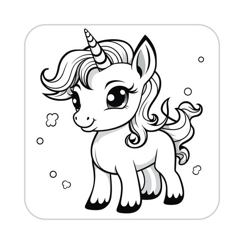 زیر لیوانی کاکتی طرح اسب تک شاخ و یونیکورن مدل mp33455