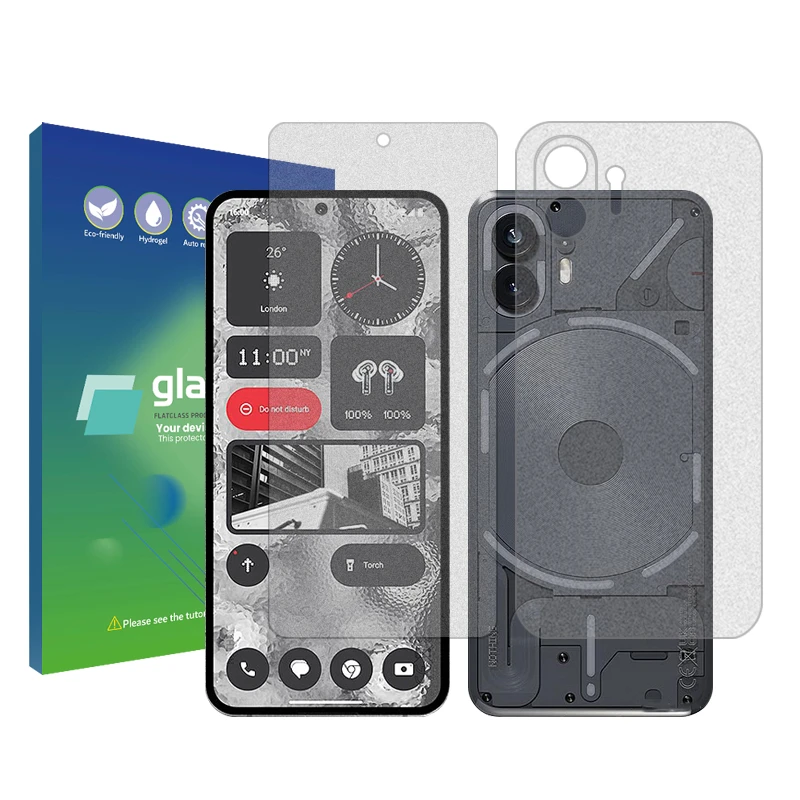 محافظ صفحه نمایش مات گلس پرو مدل Resistant مناسب برای گوشی موبایل ناتینگ فون 2 به همراه محافظ پشت گوشی