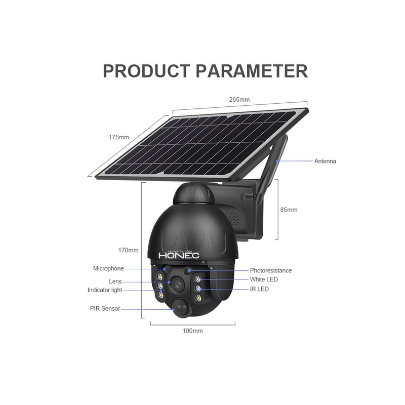 دوربین مداربسته تحت شبکه هونک مدل خورشیدی HN-S558-4G-BLK