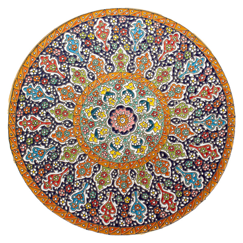 بشقاب میناکاری سفالی کد B100