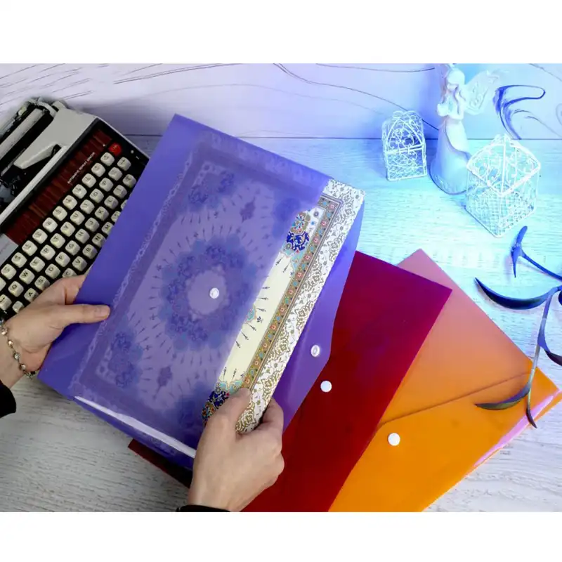 پوشه دکمه دار مدل Pargeh-201 سایز A4 بسته 10 عددی