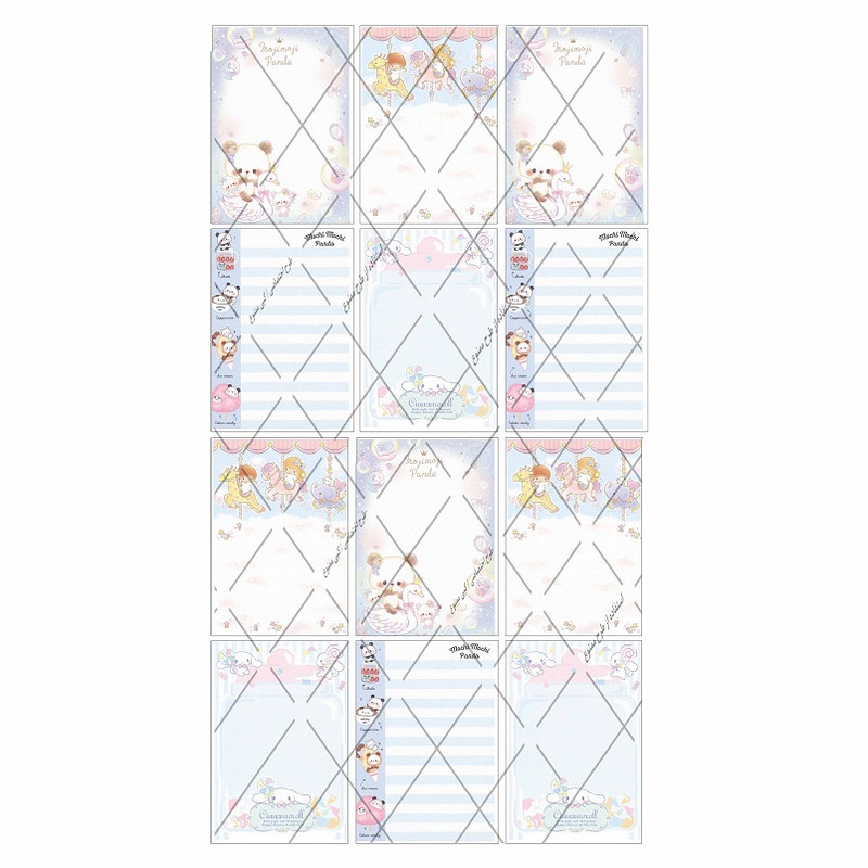 برچسب مدل نوت بوک طرح پاندا و شهربازی کیوت مجموعه 12 عددی